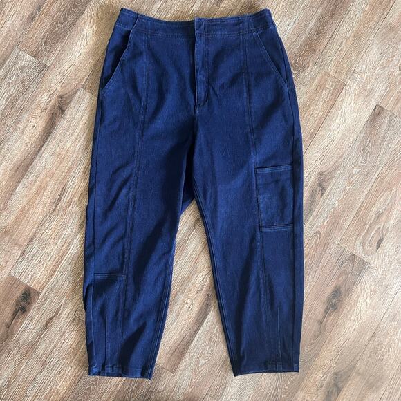 Anthropology Denim - Anthropologie Pilcro High-Waisted Dark Denim Cropped Pants, Utility Boho Chic